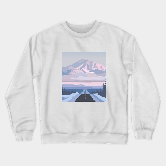 On the way to snowy mountain, minimalism in nature. Crewneck Sweatshirt by BumbleBambooPrints